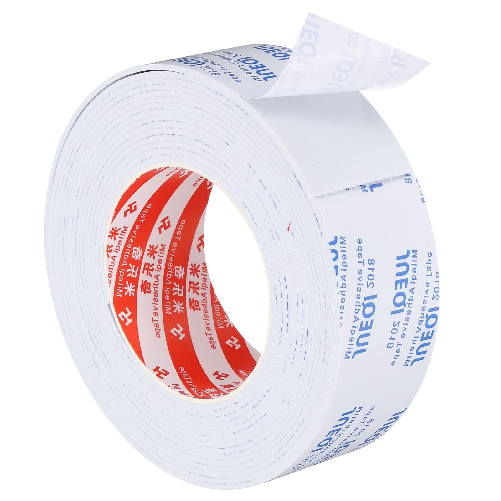 PATIKIL 5m/16.4ft Sealing Foam Tape, 45mm Wide 2mm Thick Single Sided Weather Stripping Door Furniture Seal Strip for Window Pipes Insulation, White