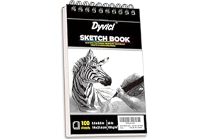 Dyvicl Sketch Pad 5.5"x8.5" Sketch Book, 100 Sheets (68 lb/100gsm), Spiral Sketchbook Acid Free Drawing Paper for Kids Adults Beginners Artists
