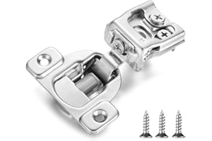 Vallecloud (4 Pack) 1 Inch Overlay Soft Close Cabinet Hinges, Kitchen Concealed Hinges for Face Frame Door, European Hinges with Brushed Nickel