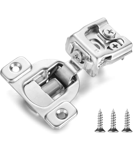 Chibery Paquete De 60 Bisagras Ocultas De Cierre Suave 3D De 1/2 Pulgada Para Puerta De Marco Frontal, Níquel Satinado Oculto De Cierre Automático, Bisagras Ocultas De Acero Inoxidable De ángulo