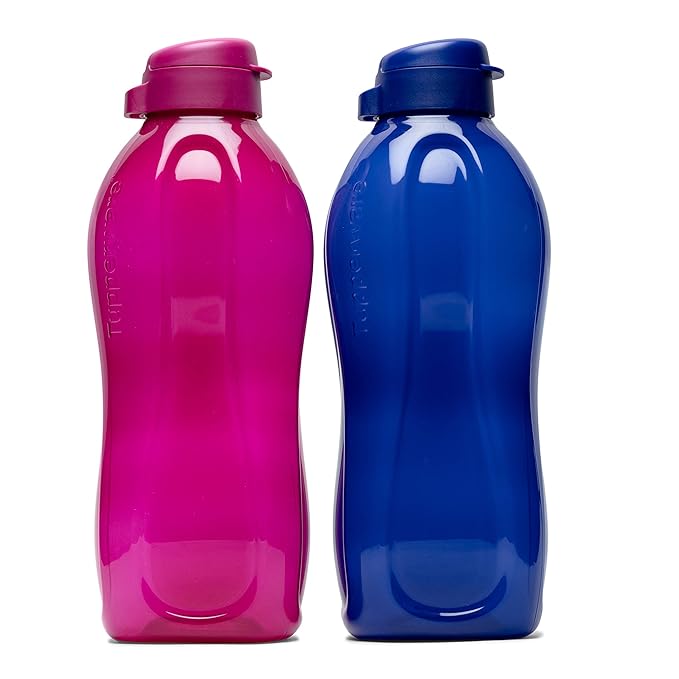 Tupperware Aquasafe Eco Plastic Bottle, 2L, Set of 2, Purple Amazon.in