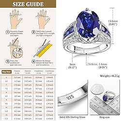 AGRULE Sapphire Rings for Women Wedding Engagement