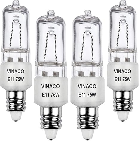 VINACO E11 Bulb, JDE11 120v 75w Halogen 