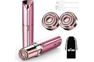 GURELAX Facial Hair Removal for Women, Electric Painless Facial Hair Remover for Face, Lip, Chin with 2 x Replacement Heads