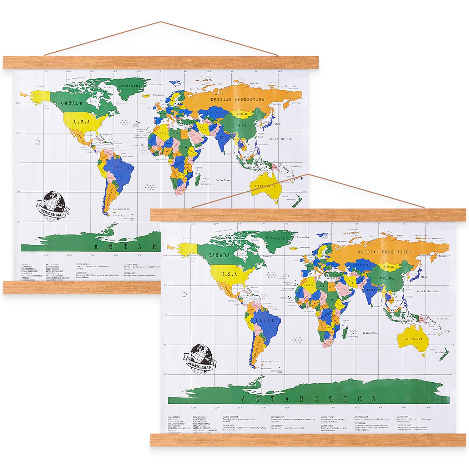 Benjia C0 Poster Frame Frames, Magnetic Light Wood Wooden Poster Hangers Hanger Hanging Kit for Canvas Artwork Art Print (91.4cm / 36", Teak Color, 2 Packs)