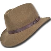Oztrala】Australian Wool Felt HAT Outback Vintage Classic Fedora Men Leather Band Cowboy HW01 US