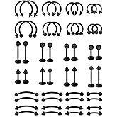 Xnsjeyy 16G 20G Horseshoe Septum Nose Lip Rings Surgical Steel Tragus Forward Helix Conch Rook Daith Snug Cartilage Earring Medusa Vertical Labret Snake Bite Monroe Lip Piercing Jewelry for Women Men