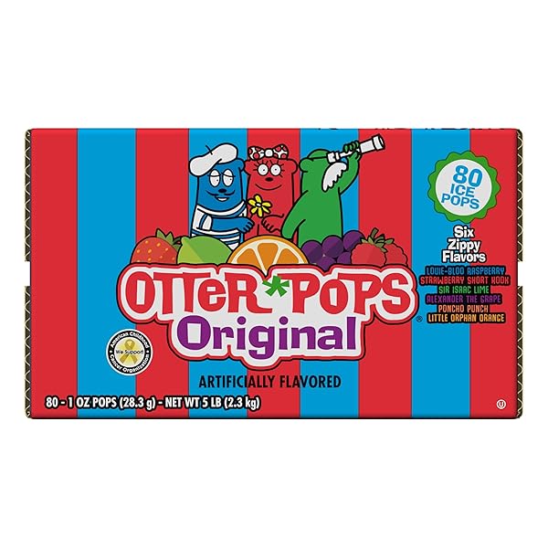 OTTER POPS FREEZER BARS, ICE POPS, ORIGINAL FLAVORS (80CT – 1OZ BARS)