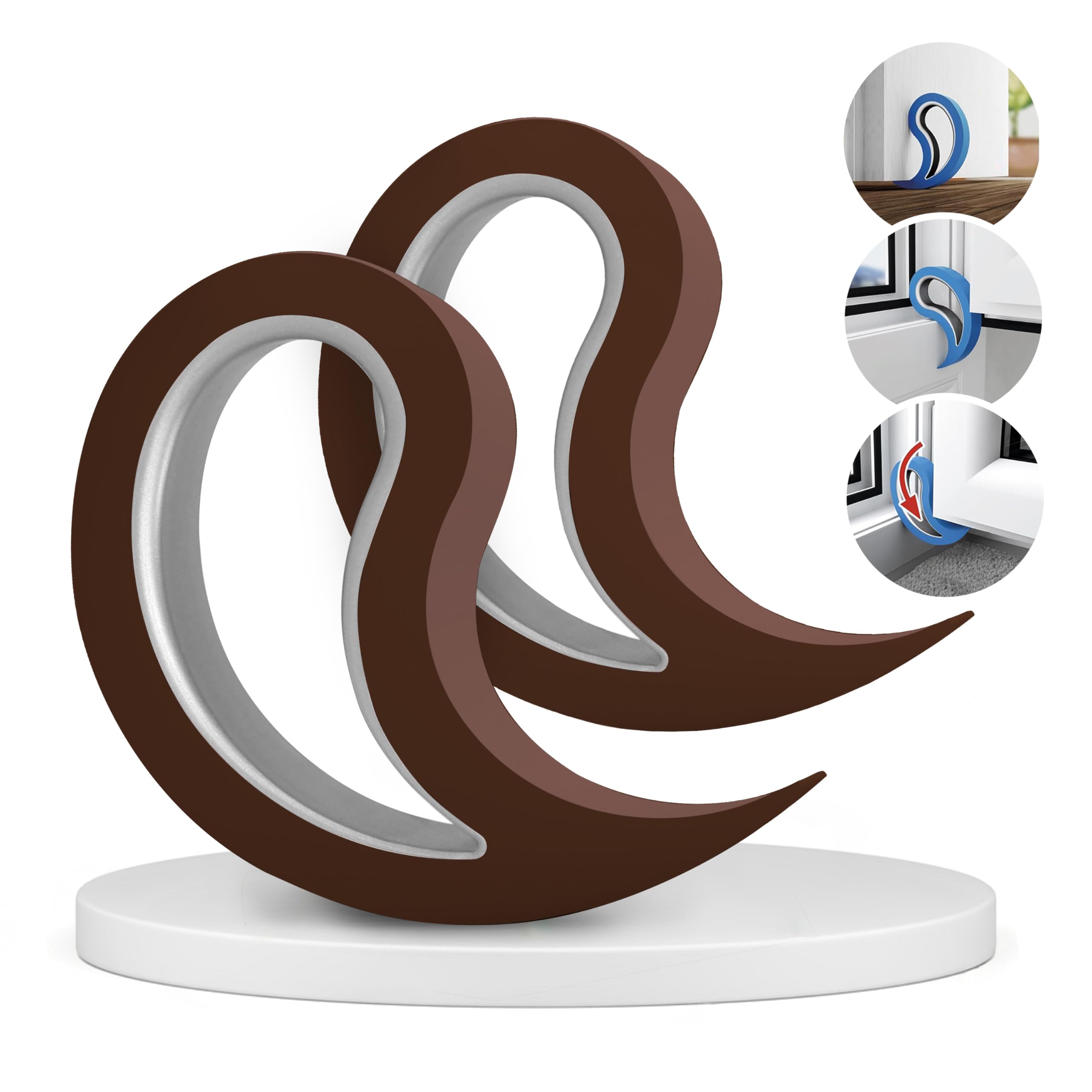 Stoppy, Stoppy, doorstopper, windowstopper, Stopper, Set of 2 (Available in 14 Variations) (Chocolate Brown)