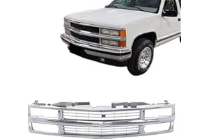 Titanium Plus Autoparts Compatible With CHEVROLET Chevy Blazer 94-00 Chevy C/K 1500 2500 3500 Suburban/Tahoe/Blazer Front Grille Grill Chrome GM1200463