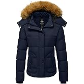 wantdo Women's Hooded Winter Coat Thicken Quilted Puffer Jacket Warm Parka