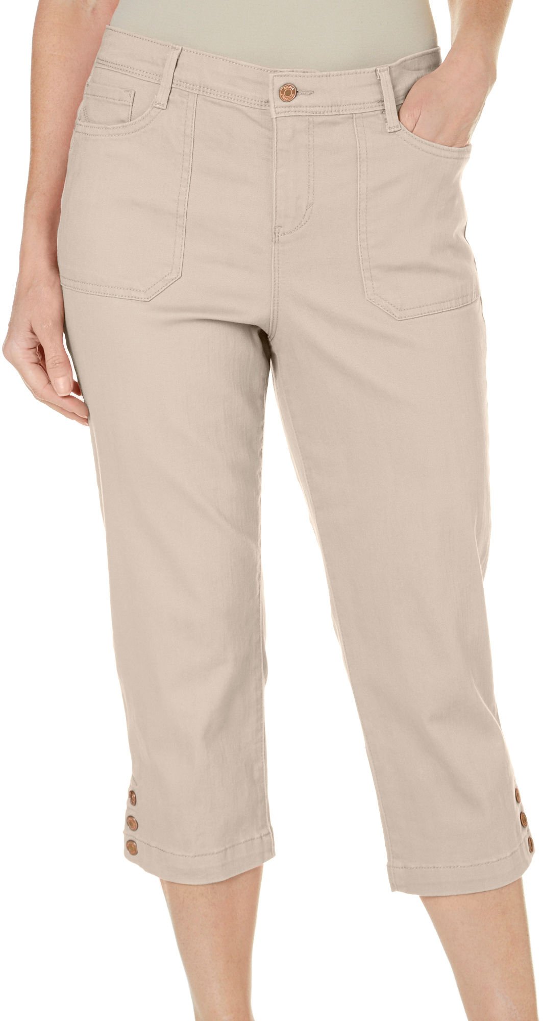 Gloria Vanderbilt Women's Madelyaine Twill Capri Brown
