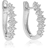 Vir Jewels 1/2 cttw Lab Grown Diamond Hoops Earrings in Sterling Silver With Clip On Backs