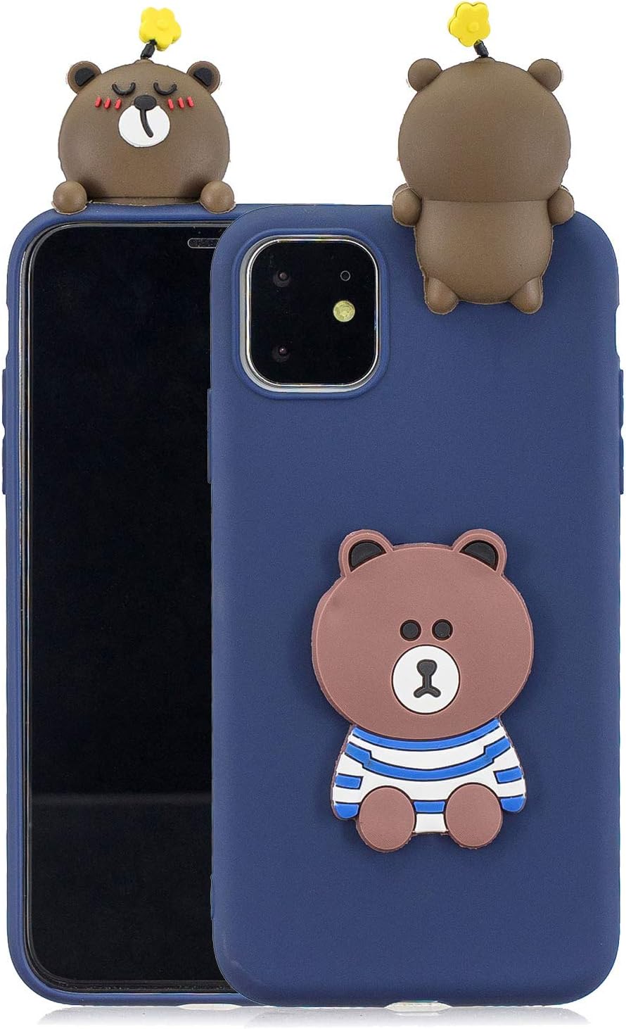 TopFunny Cases for iPhone 11 Pro Max Case, iPhone 11 Pro Max Silicone 3D Cute Cartoon Soft TPU Slim Fit Rubber Bumper Protective Gel Cover Case Compatible with Apple iPhone 11 Pro Max 6.5" Cute Bear