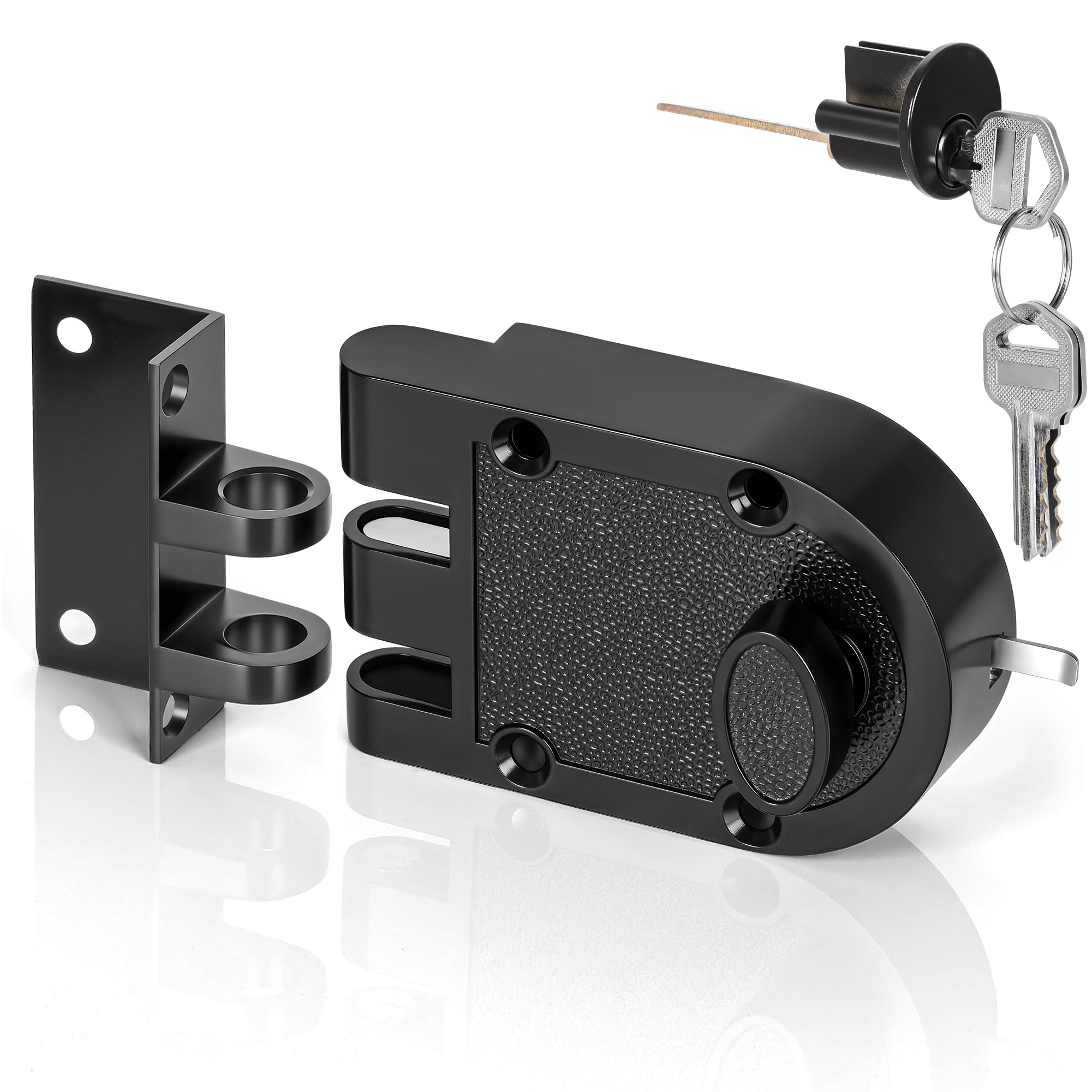 Photo 1 of ***MINOR SCRATCHES*** Jimmy Proof Deadbolt Lock - Heavy Duty Single Cylinder Keyed Entry Deadbolt, Anti-Pry & Anti-Kick Security Door Lock for Exterior/Entry/Front Doors, Matte Black Finish