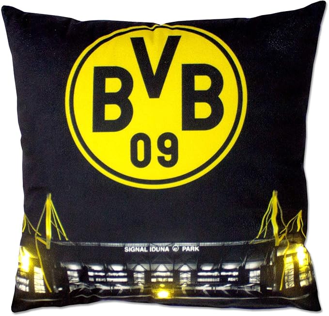 Borussia Dortmund Bvb Kissen Mit Led 40 X 40 Cm Amazon De Kuche Haushalt Wohnen Kissen Mit Led
