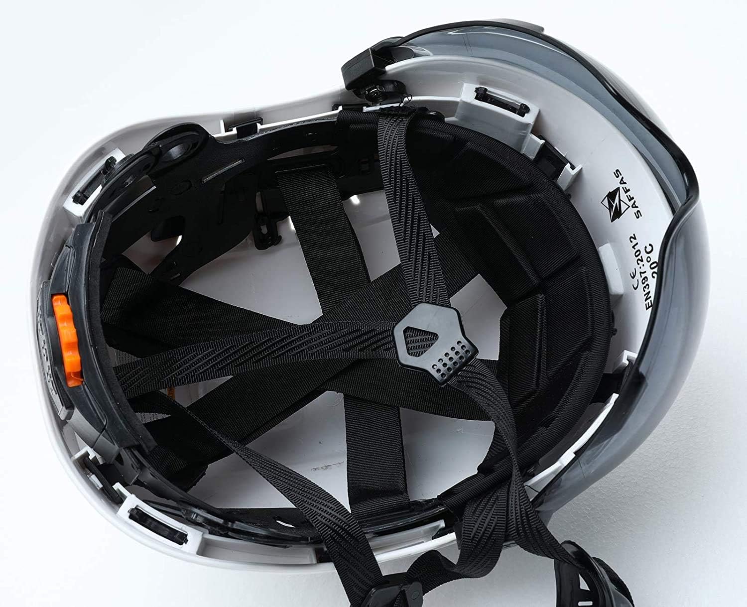 SMASYS Safety Hard Hat ABS Helmet Adjustable with Visor 6-Point Suspension Perfect for Construction and Climbing (White Visor) - - 