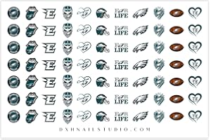 DXH NAIL CO Philadelphia, Pennsylvania Football Nail Decals Water Transfer Nail Art Sporty Chic Fun Trendy Football Nail Art Game Time Nails Manicure Accessories