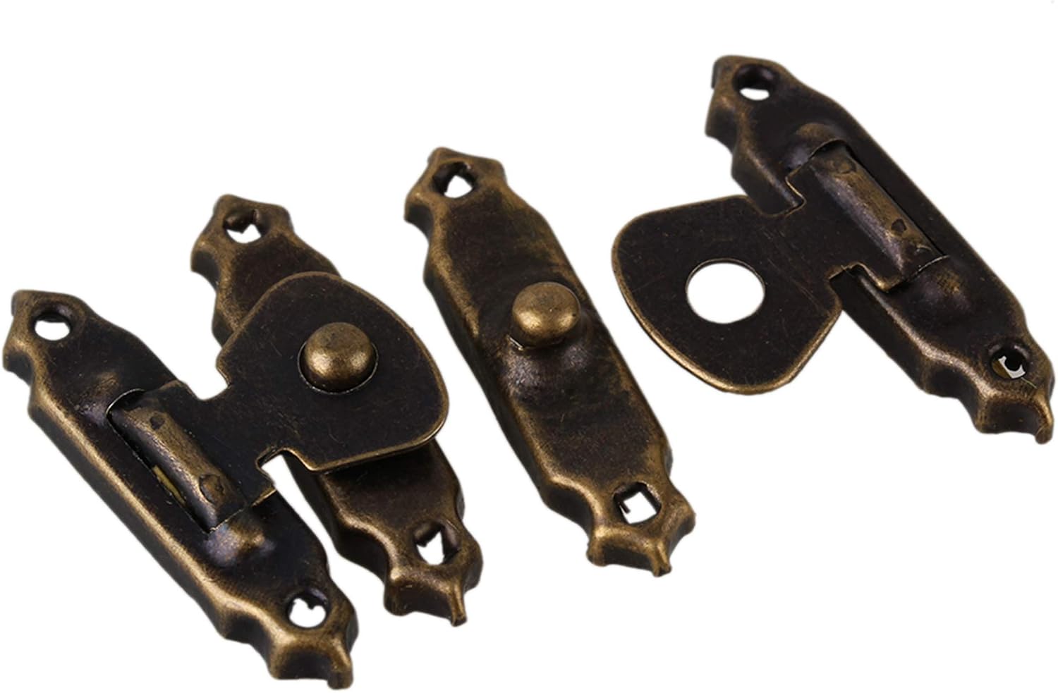 Yibuy 20pcs Mini Jewelry Chest Box Buckles Toggle Hasp Iron Latch Catch Clasp Bronzy - Image 3