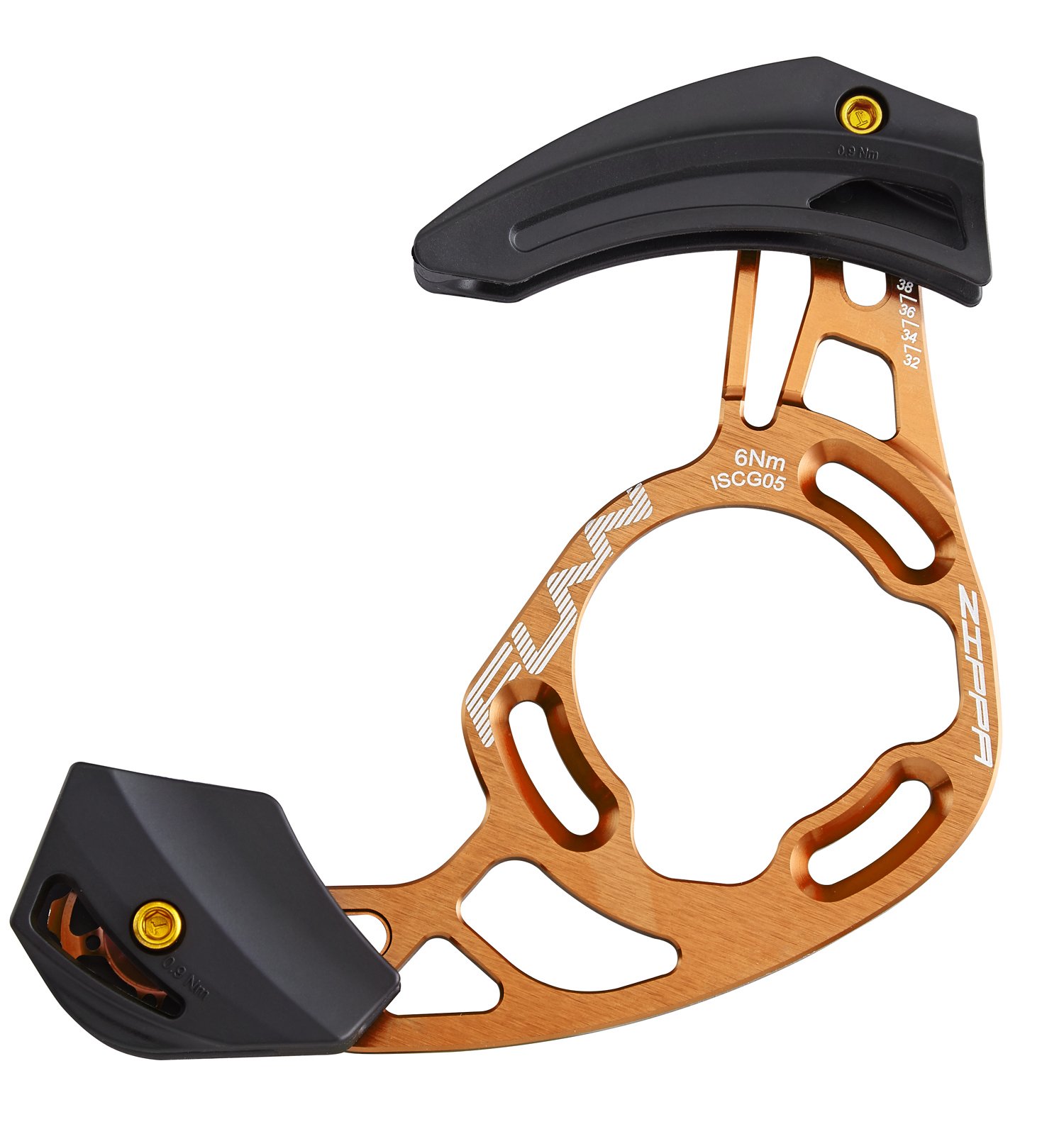 Funn Zippa AM Chain Guide, ISCG05 Interface, BSA Adapter Included, 32T-38T, Mountain Bike Chain Protector (Orange)