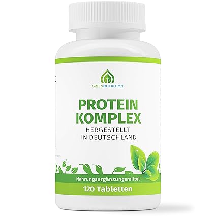 Green Nutrition - Protein Komplex | Alle 18 Aminosäuren inkl. aller 8 essentiellen Aminosäuren (BCAAs u. weitere Aminos) - He