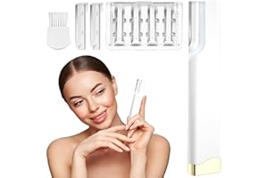 Sonic Dermaplaning Tool for Face - Rechargeable Dermaplane Razor with 7 Refill Dermablades and 1 Cleaning Brush, Facial Hair 