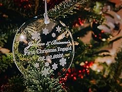 Personalized Crystal First Christmas Ornament with