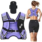 Sportneer Weighted Vest Woman: 8lb/12lb/15lb/20lb/25lb Weight Vest for Walking with Phone Bag, Adjustable Women Weighted Vest for Running Rucking Vest for Jogging Strength Training Weight Loss