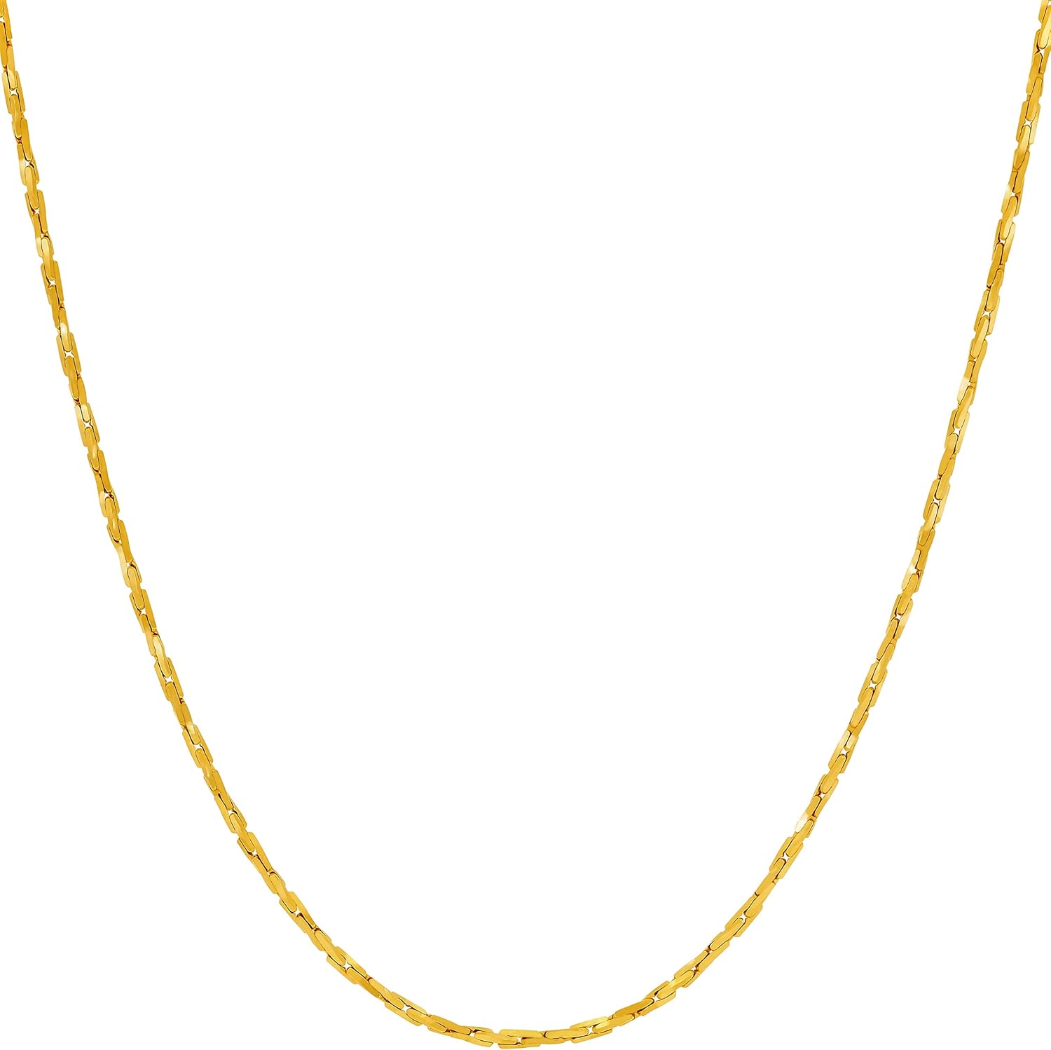 Lifetime Jewelry 1.2mm Twisted Cobra Chain Necklace for Women & Men 24k