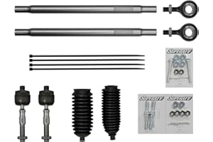 SuperATV Heavy Duty Tie Rod Kit for Polaris RZR XP 1000/4 1000 (2014-2018) - Stock Length Replacement - 14-1/16" Long