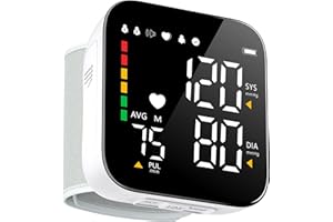 COVERICH Blood Pressure Monitor Automatic Wrist BP Machine Large Backlit Display Adjustable Cuff 2x90 Storage Blood Pressure Detector Voice Broadcast with Carrying Case