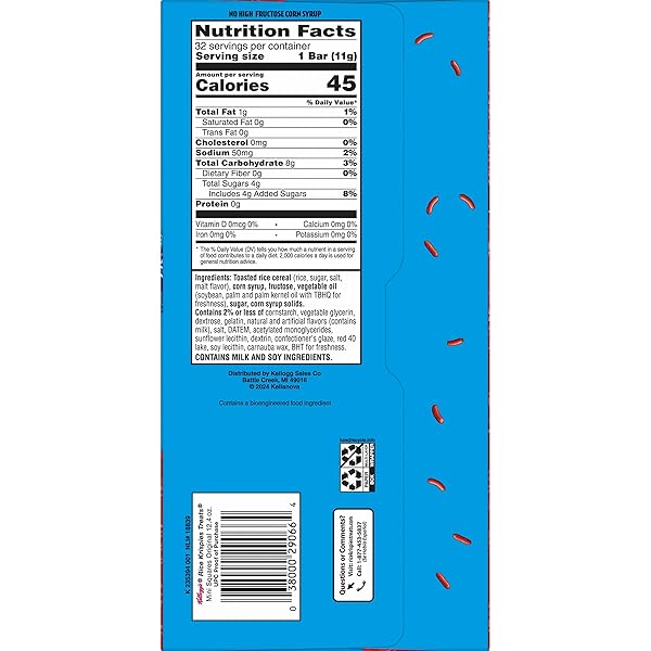 RICE KRISPIES TREATS MINI MARSHMALLOW CEREAL BARS, HOLIDAY SNACKS, ORIGINAL WITH HOLIDAY SPRINKLES, 12.4OZ BOX (32 COUNT)