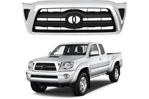 RainMan S Front Grille Chrome Shell With Black Insert Replacement for 2005-2011 Tacoma