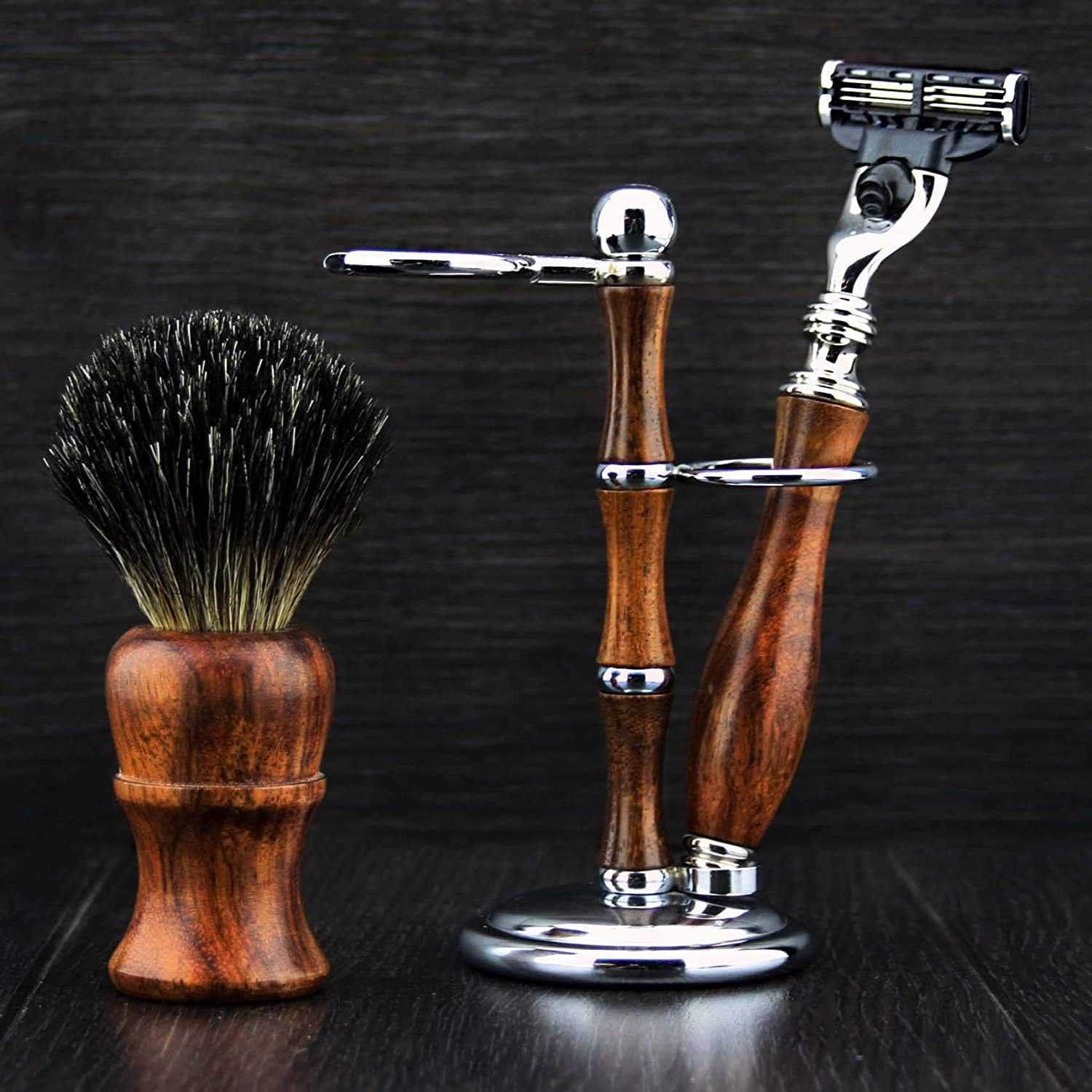 Haryali London, 3 Pcs Wooden Shaving Kit for Men - Image 3