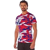 Rothco Camo T-Shirt – Rugged Short Sleeve Crew Neck Base Layer Tee Shirt, Red/White/Blue Camo, M