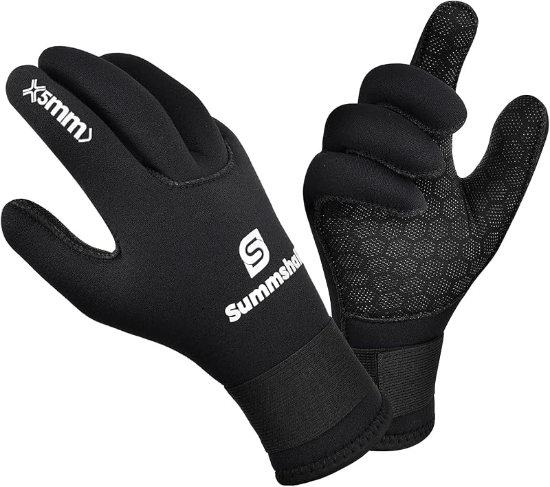 Summshall 5mm Neoprene Gloves Water Resistant Warm Anti-Slip for Men Women