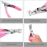 TRIXES Pink Nail Clippers for False Acrylic Gel Nails Tip Cutter Trimmer view 6