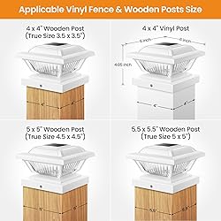 ELECLINK Solar Post Cap Lights 6 Pack, Warm White