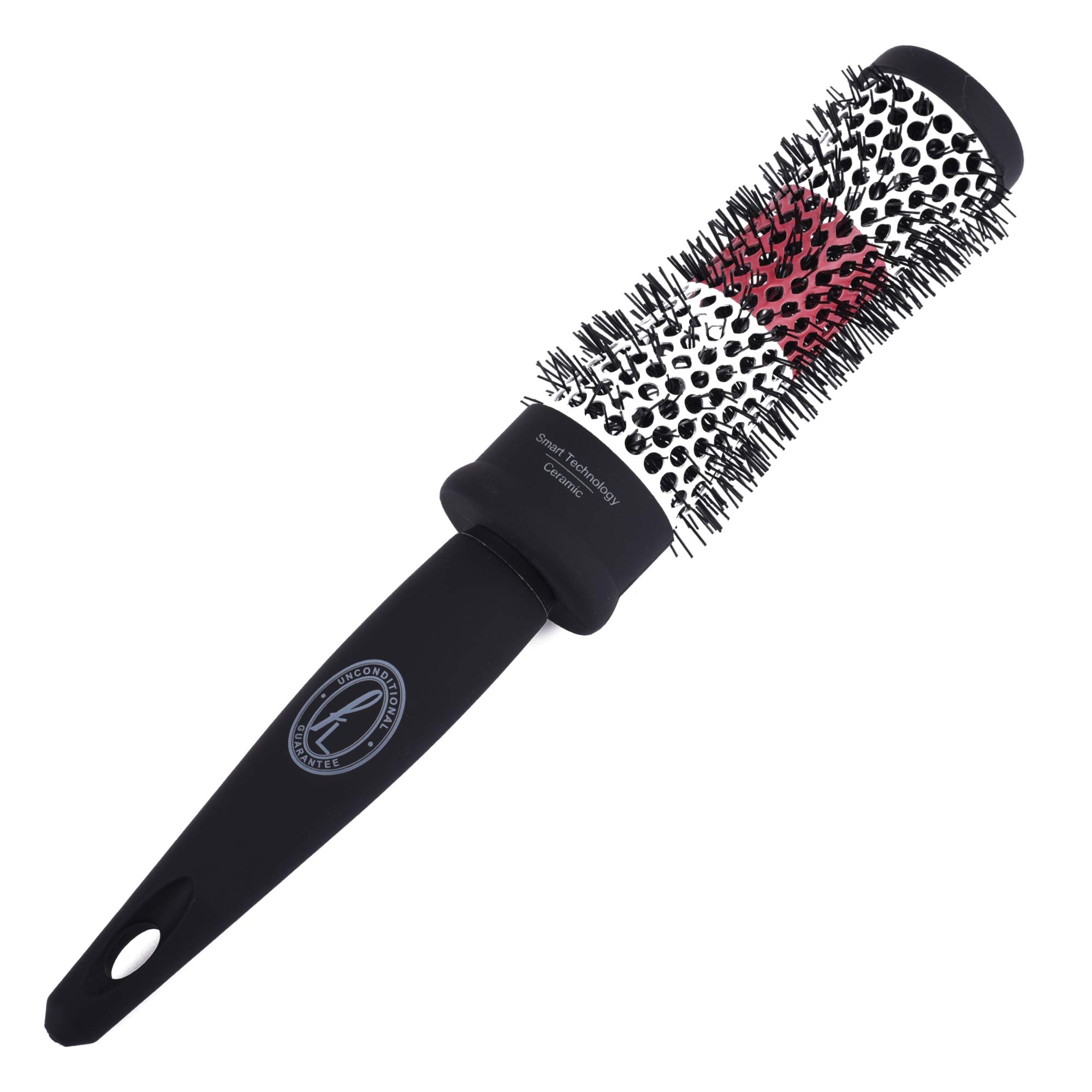 Ceramic Radial Hairbrush by Finelines - Medium Round Barrel Hair Brush - Eliminates Frizz and Flyaway Hairs - Protects Hair from Heat Using Our Thermochromic Technology