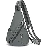 KL928 Nylon Sling Bag - Small Crossbody Backpack Shoulder Casual Daypack Multipurpose Rucksack for Men Women(Dark Grey)