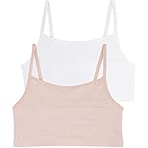 Comfneat Women's 2-Pack Pointelle Camisole Bra Cotton Viscose Everyday Bra