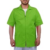 Men's Scrub Jacket Zip Front Short Sleeve