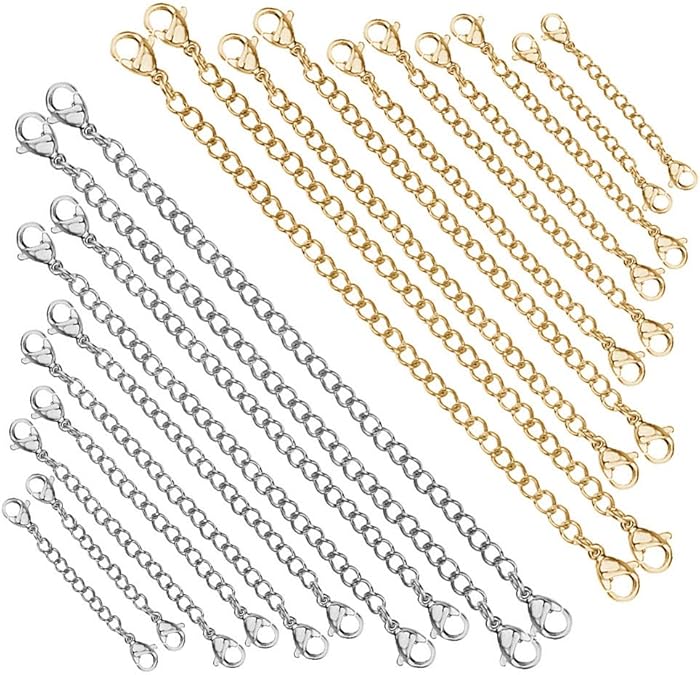 IHUIXINHE Stainless Steel Necklace Extender Bracelet Extender 20 Pcs Extender Chain