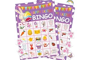 Joy Bang Easter Games for Kids, Bingo Cards for 24 Players Easter Crafts Activities Toy Gifts for Kids EasterBasket Stuffers 
