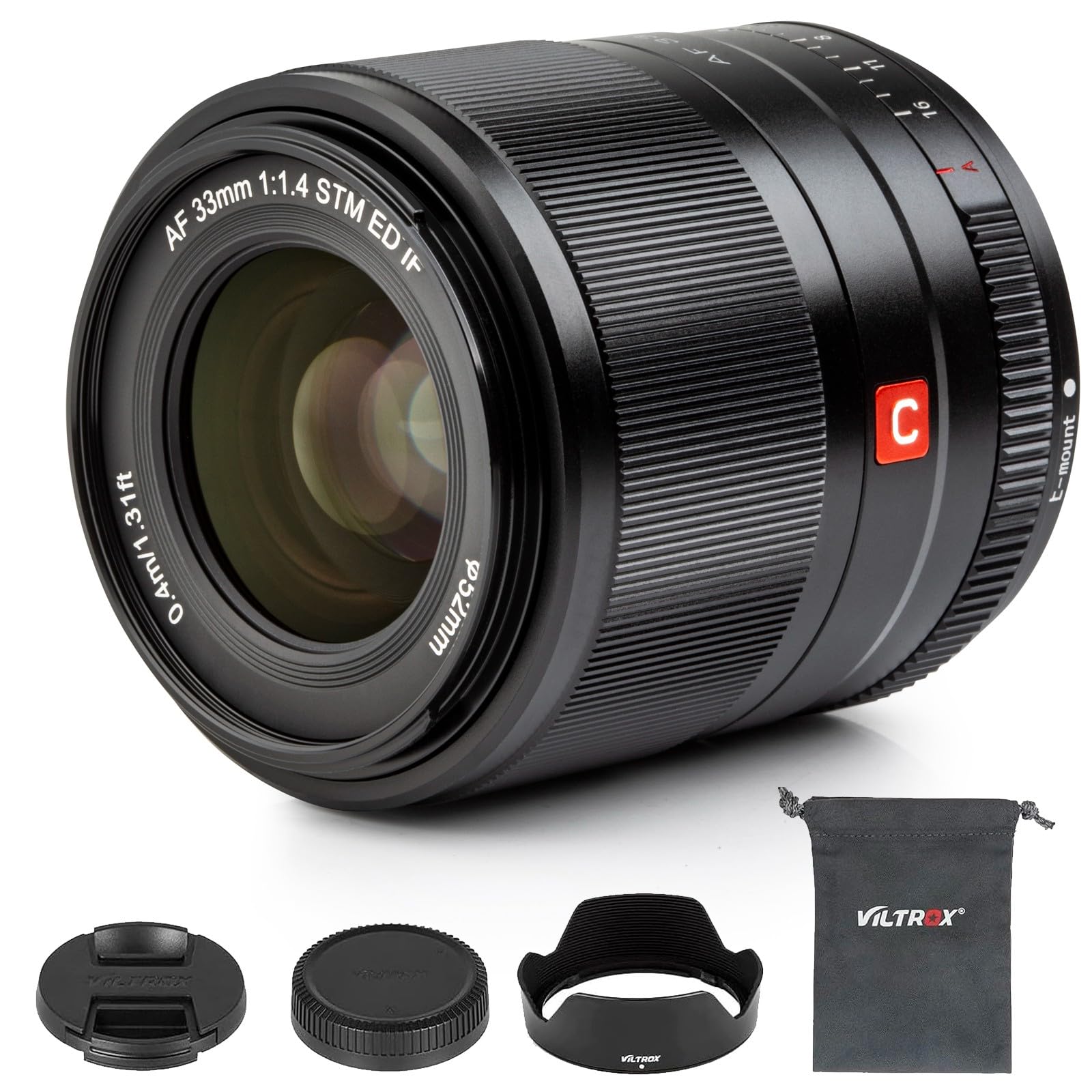 VILTROX 33mm F1.4 f/1.4 E Mount Lens Large Aperture STM Auto Focus Lens for Sony APSC Camera A6500 A6300 A6000 A6400 A6100 A5100 A6600 A7 A7R A7C A7II A7RII A7SIII A7III A7RIII A7RIV A9