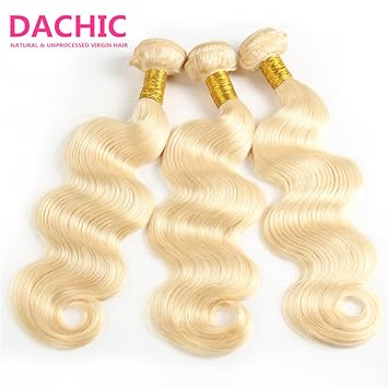 Amazon Com Dachic 613 Blonde Human Hair Bundles Body Wave 3