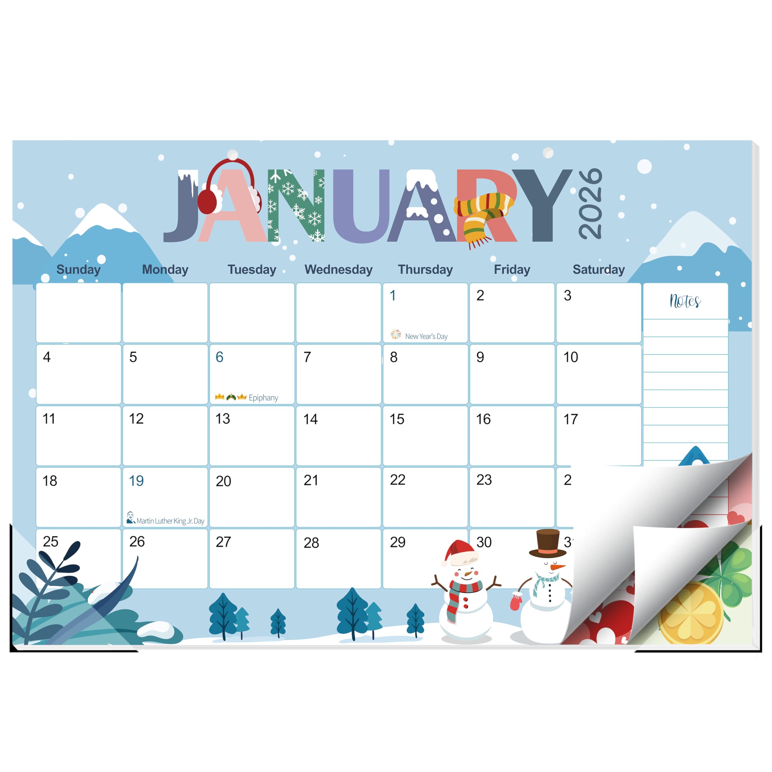 Photo 1 of Guasslee Desk Calendar 2026-2027, 18-Month from 2026 Jan. - 2027 Jun, 17"x11.5" Large Monthly Desk Planner with Corner Protectors, Ample Blocks ? Notes for Home Office