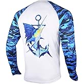 Palmyth Fishing Shirt for Men Long Sleeve Sun Protection UV UPF 50+ T-Shirts with Pocket