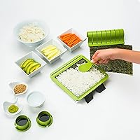 SushiQuik Sushi Making Kit | Sushi Kit for Beginners | Sushi Rolling Kit w/Unique Frame for Exact Amount of Sushi Rice on Eve
