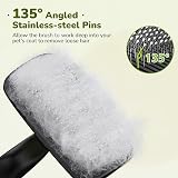 Pecute Self Cleaning Slicker Brush for Dogs & Cats, Rounded Pins, Black view 3